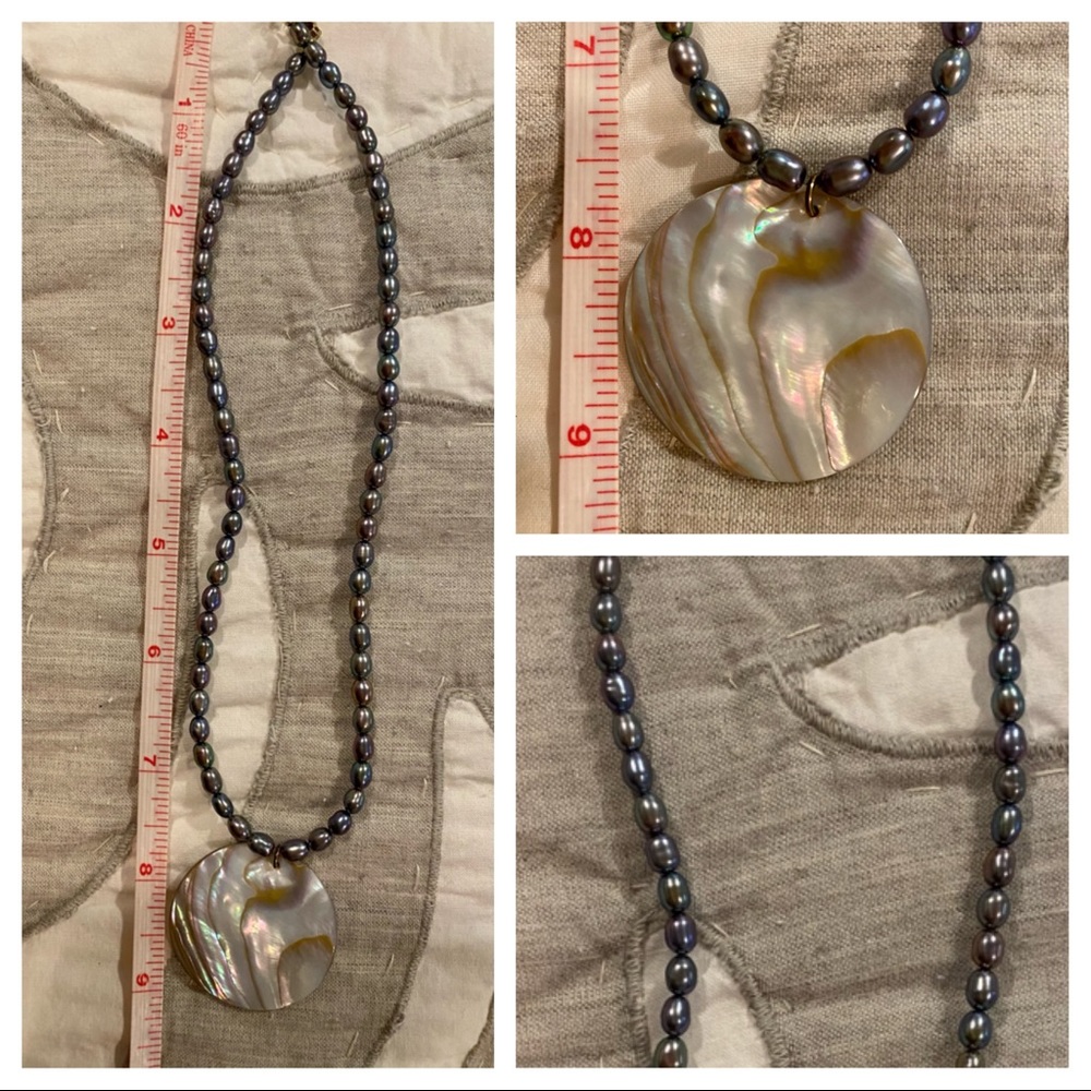 Handmade black Freshwater Pearl Necklace